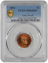1892 Indian Head PCGS RD 66