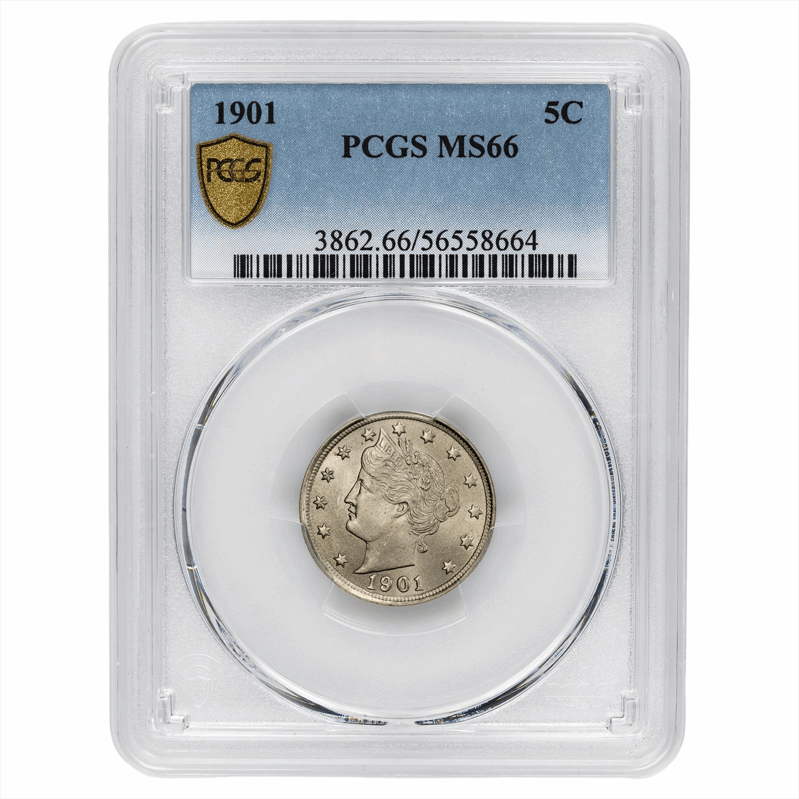 1901 Liberty V Nickel PCGS 5C MS 66