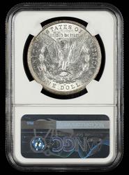 1896 O $1 Mint Error Partial Collar Bill Fivaz Signature Label NGC AU-55