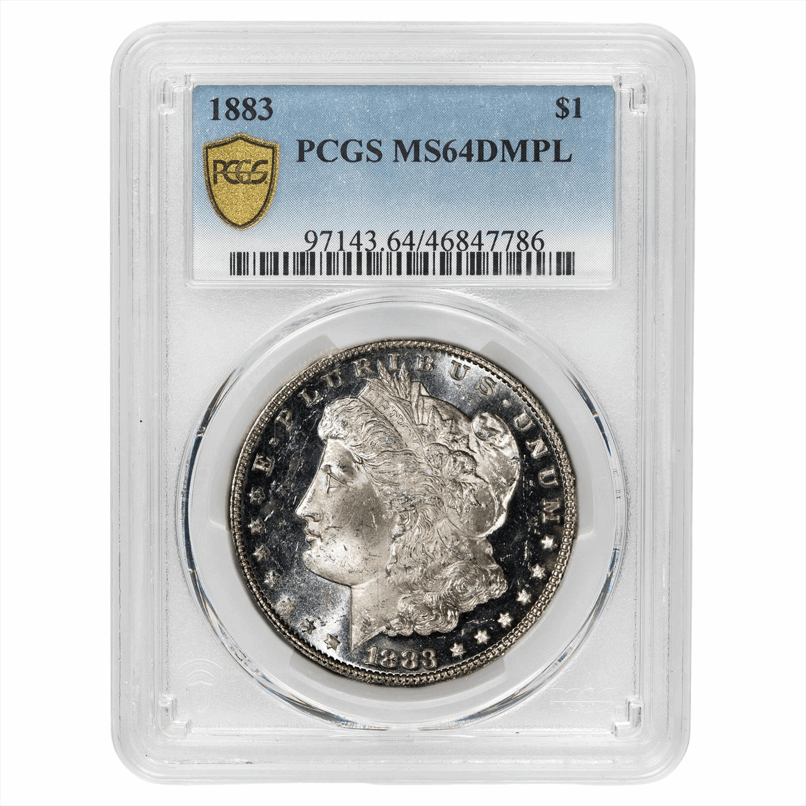 1883 Morgan Silver Dollar $1 PCGS MS 64 DMPL