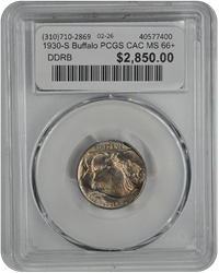 1930-S Buffalo PCGS CAC MS 66+
