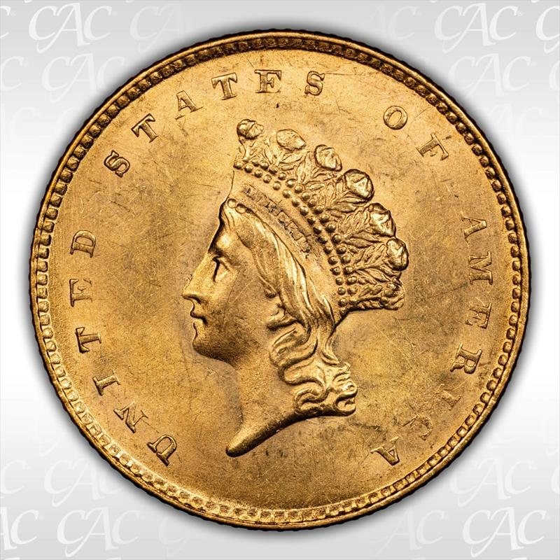 1855 Type 2 G$1 CACG MS 62