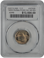 1928-D Buffalo PCGS CAC MS 66+