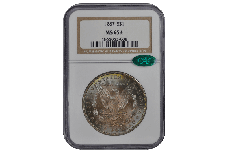 1887 Morgan Dollar S$1 NGC  (CAC) #3601-11 MS65