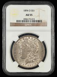 1894 O $1 NGC  AU55