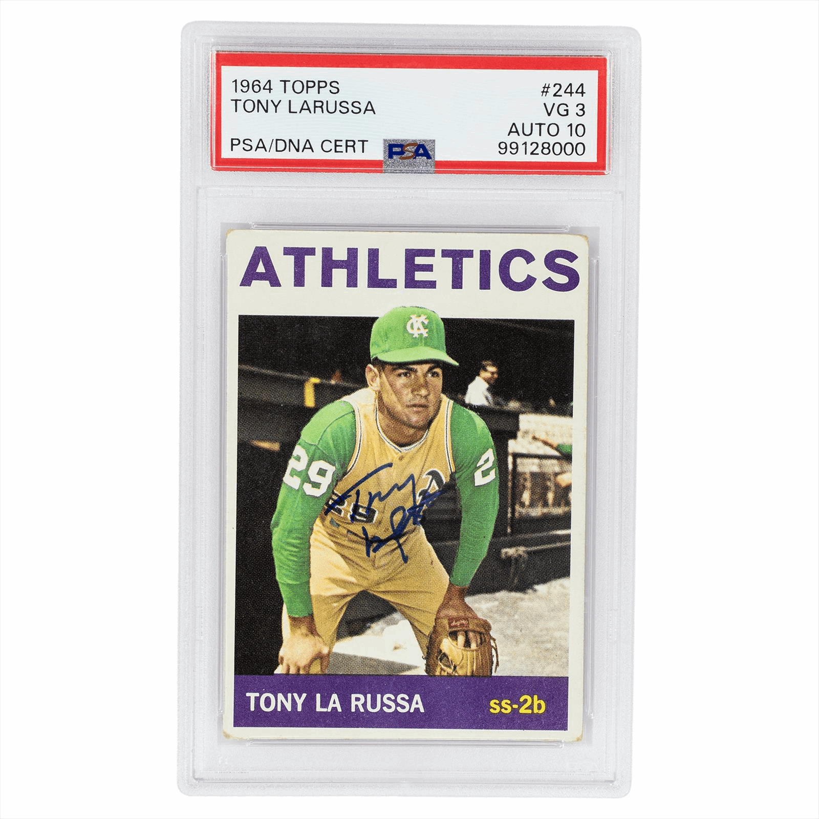 1964 Topps Tony Larussa #244 PSA VG 3 AUTO 10