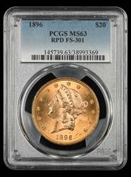 1896 $20 PCGS RPD FS-301 MS63