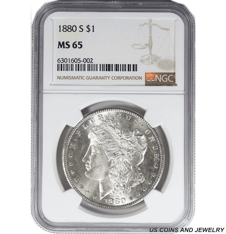1880-S Morgan Silver Dollar, NGC  MS 65 - Nice White Coin