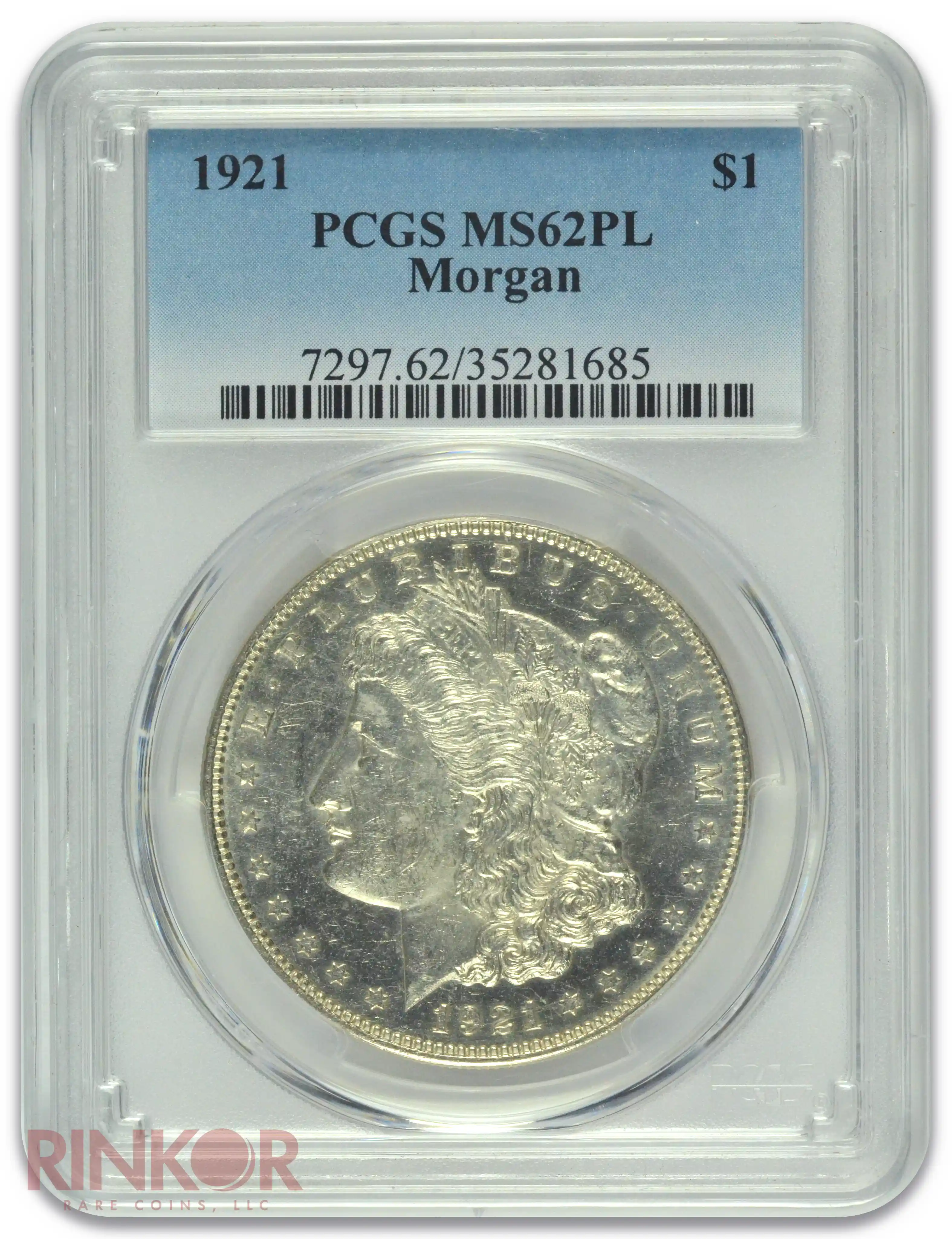 1921 $1 Morgan Dollar PCGS MS 62 PL