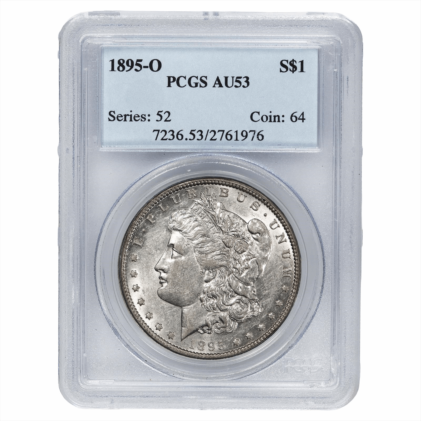 1895-O Morgan Silver Dollar $1 PCGS AU 53