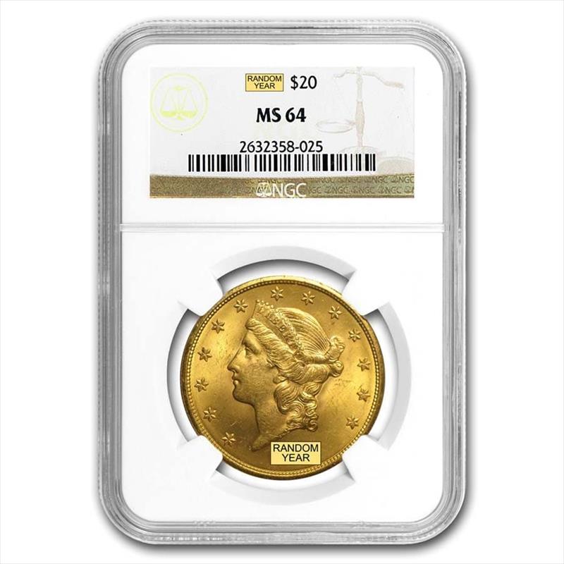 $20 Liberty Head Gold MS64 (Date Varies) 