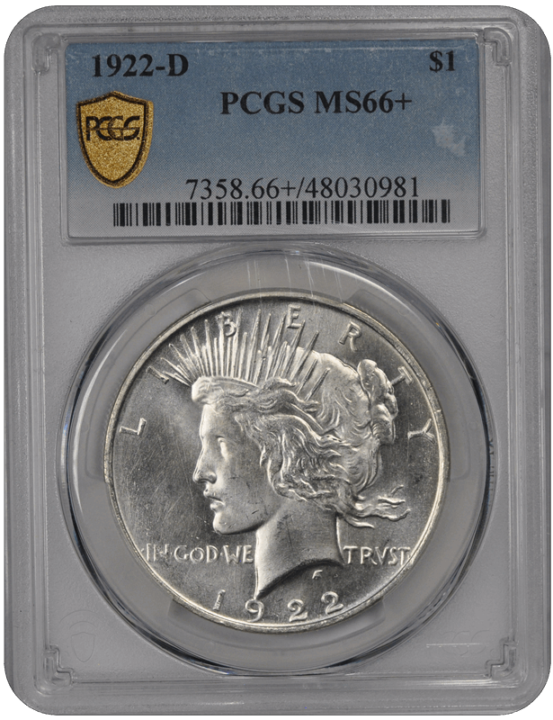 1922-D Peace PCGS MS 66+