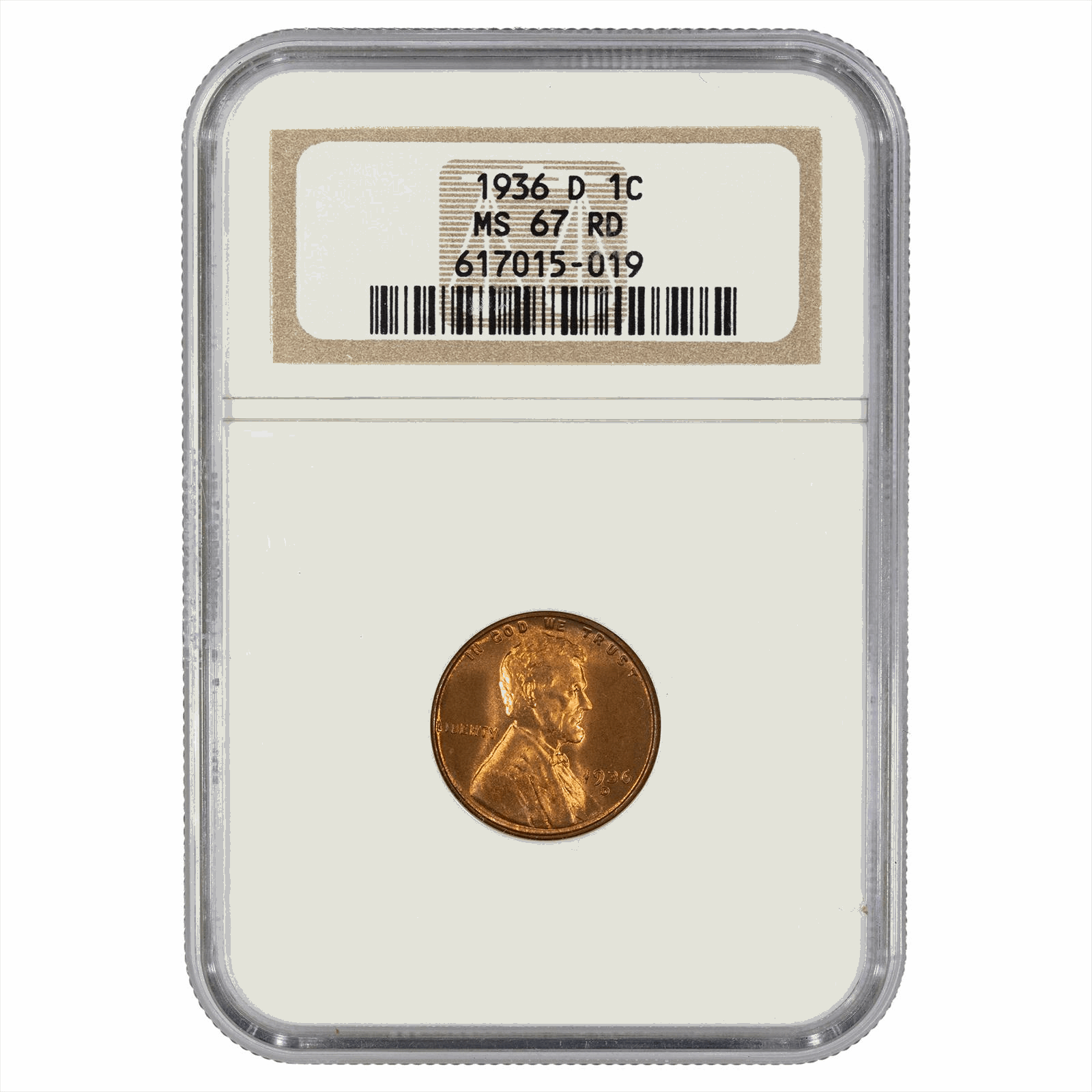 1936-D Lincoln Wheat Penny 1C NGC  MS 67 RD