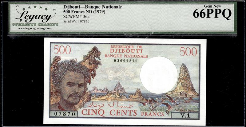Djibouti Banque Nationale 500 Francs ND 1979 Gem New 66PPQ 
