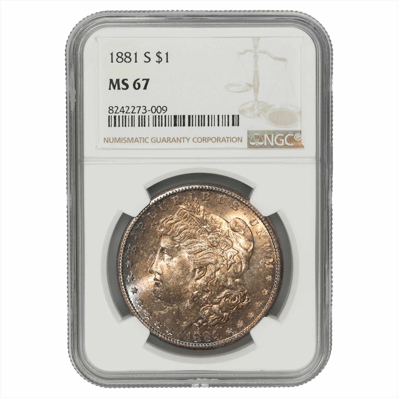 1881-S $1 Morgan Silver Dollar NGC MS 67 