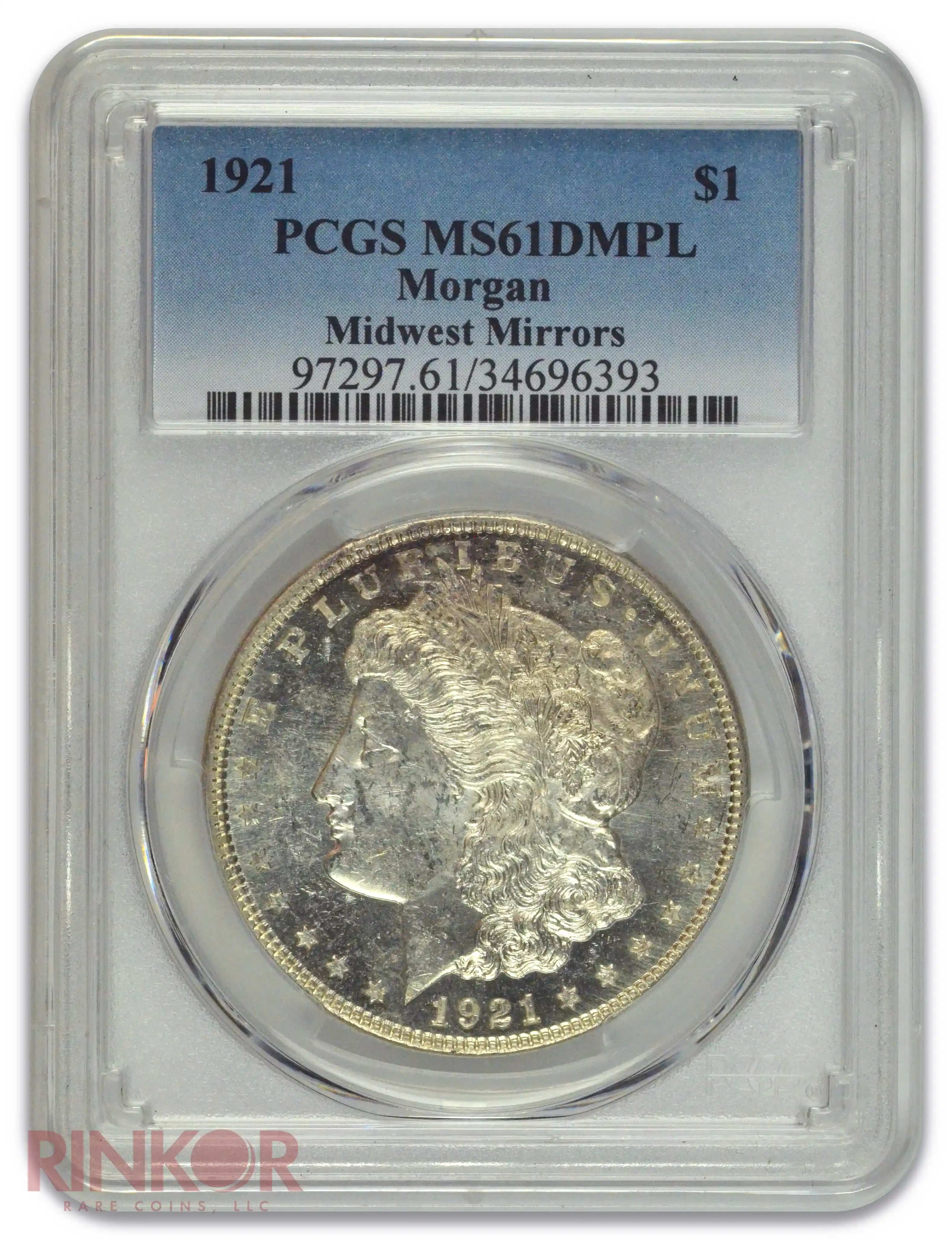 1921 $1 Morgan Dollar PCGS MS 61 DMPL