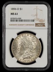 1896 O $1 NGC MS 61