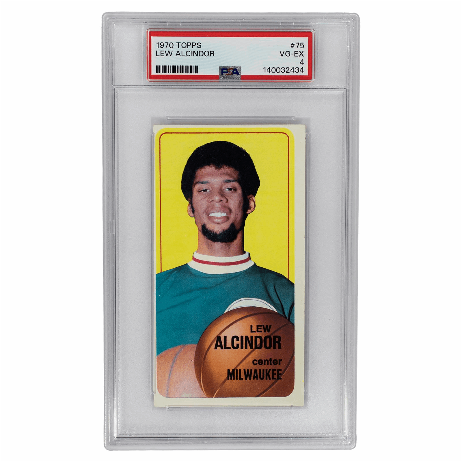 1970 Topps Lew Alcindor #75 PSA VG-EX 4 Cert #140032434