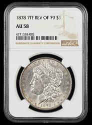 1878 7TF Rev Of 79 $1 NGC AU-58