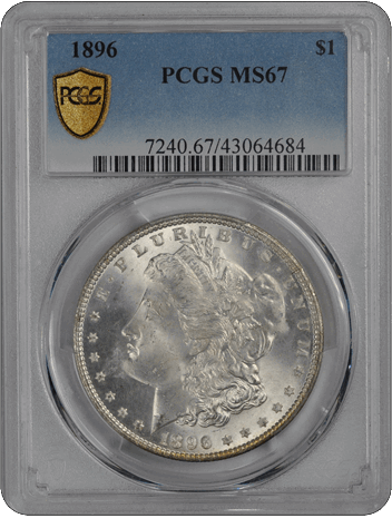 1896 $1 Morgan Dollar PCGS  #3366-4 MS67