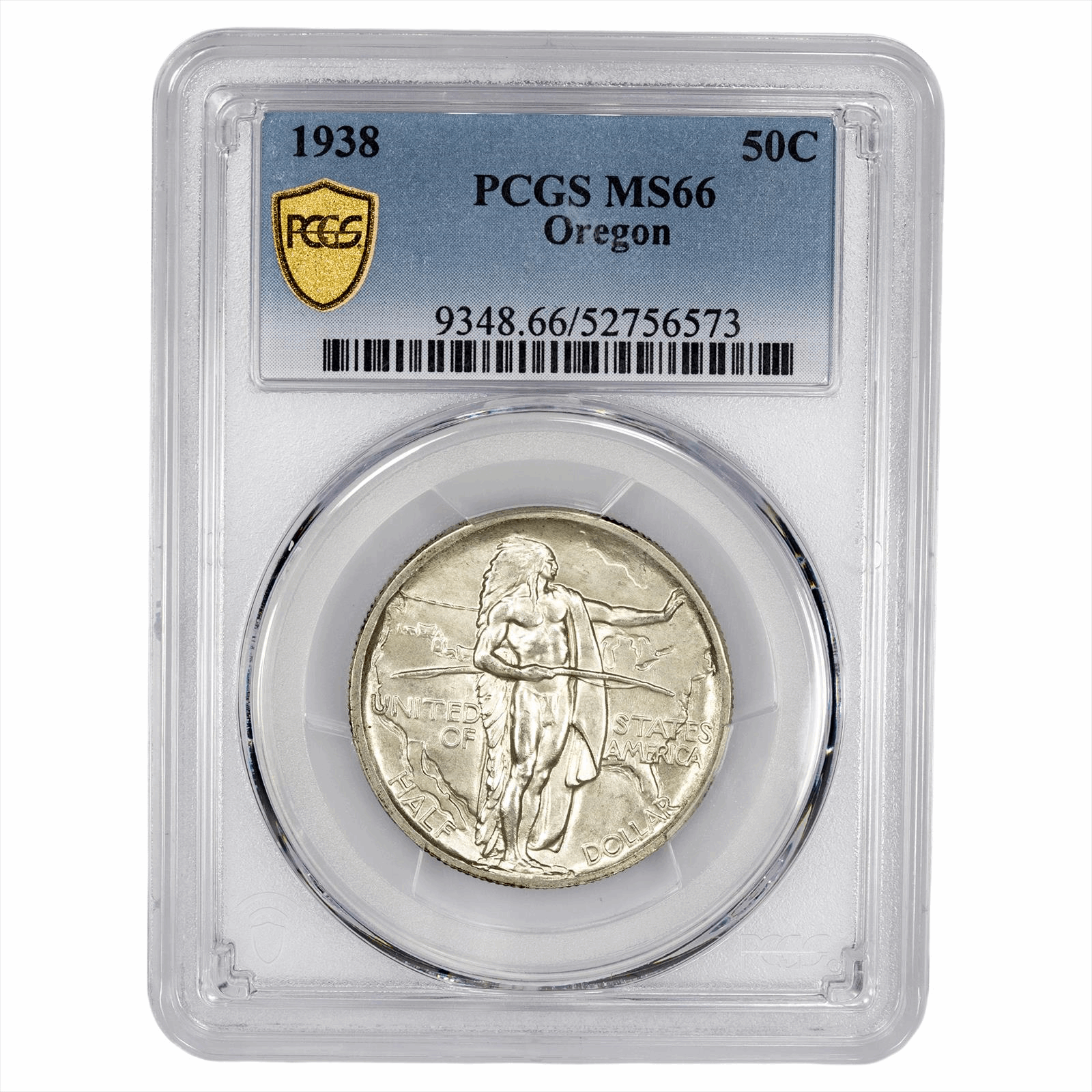 1938 Oregon Commemorative Half Dollar 50C PCGS MS 66