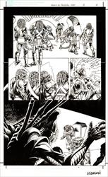Alien vs Predator War #3 Page 4 Artist:  Jim Hall (Penciller) ,  Ricardo Villagrain (Inker) Media Type: Pen and Ink Art Type: Interior Page 