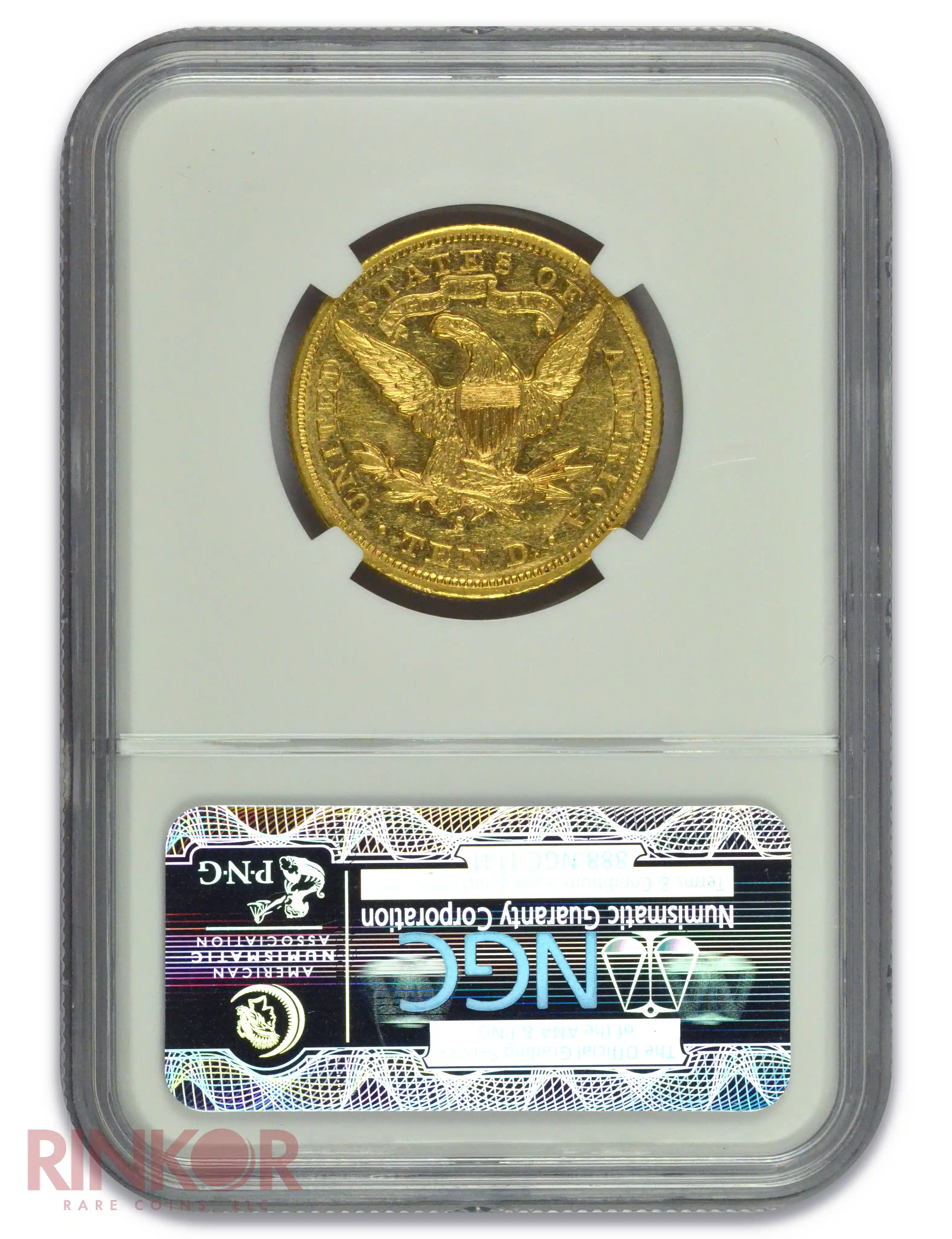 1874-S $10 Liberty Head NGC Reverse