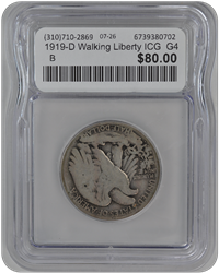 1919-D Walking Liberty ICG  G4