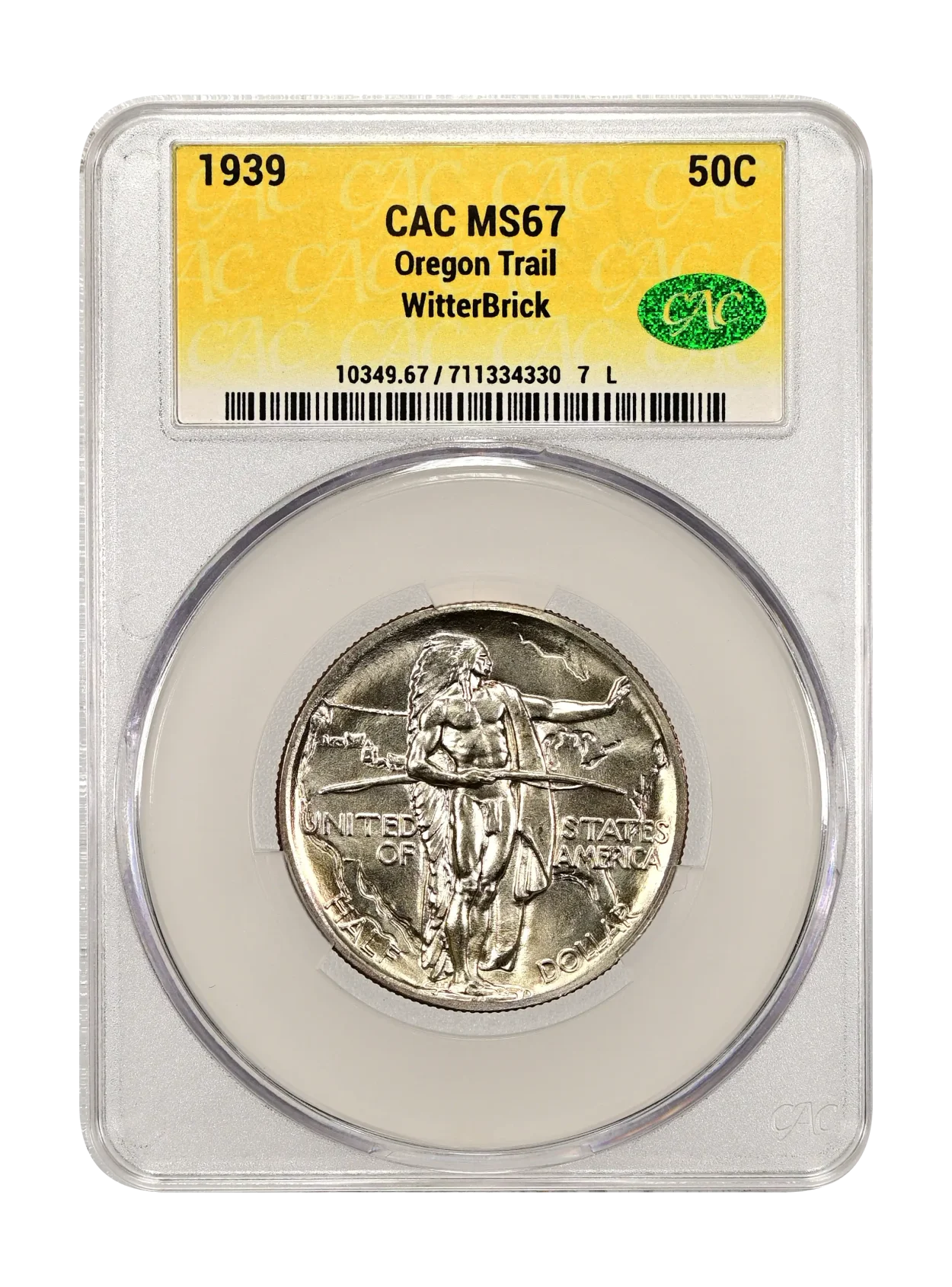 1939 Oregon 50c WitterBrick CACG MS 67