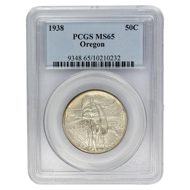 1938 Oregon Half Dollar Commemorative, 50C PCGS MS 65 