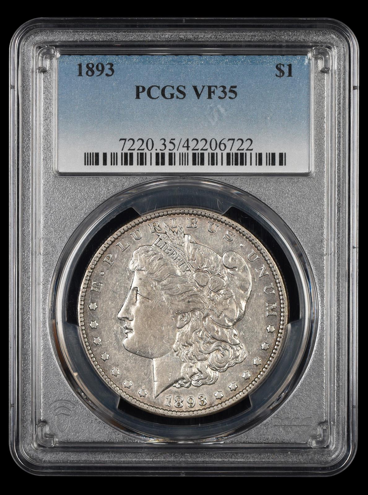 1893 $1 PCGS VF-35