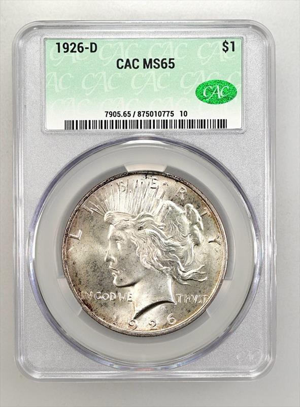 1926-D $1 CACG MS 65