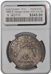 1889 S  Morgan Dollar NGC AU-58