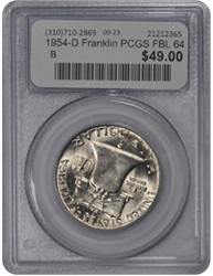 1954-D Franklin PCGS FBL 64