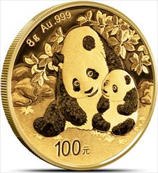 2024 100 Yuan 8gr. Chinese Gold Panda, BU 