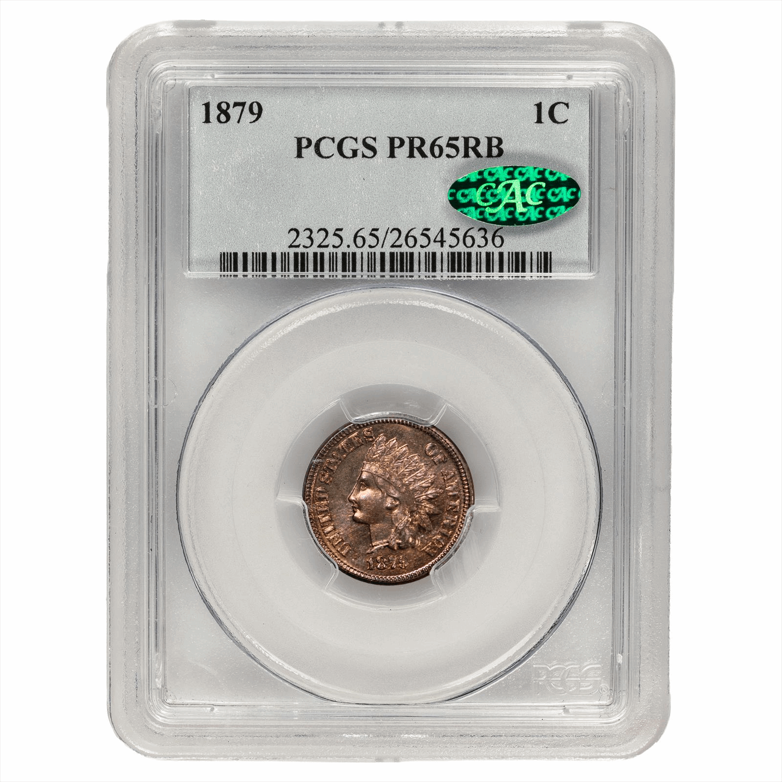 1879 Indian Head Cent 1C PCGS 65 RB CAC