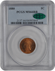 1880 Indian Head PCGS CAC RB 66