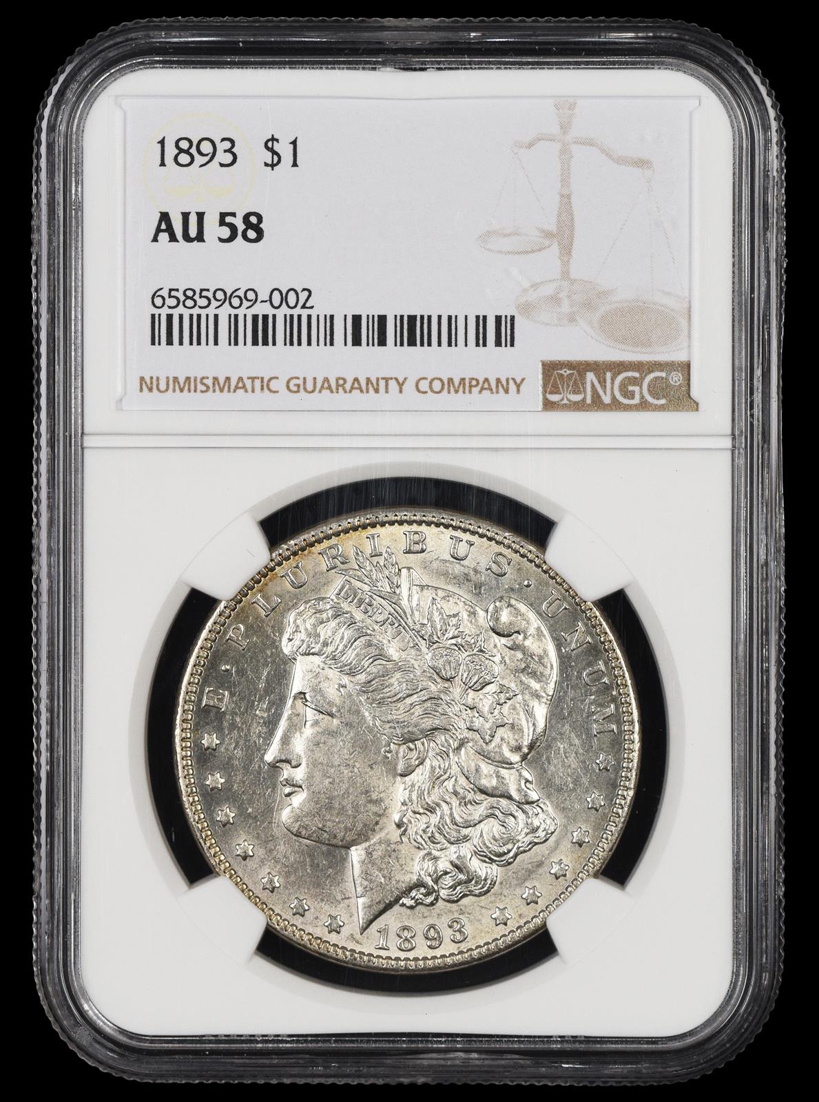 1893 $1 NGC AU-58