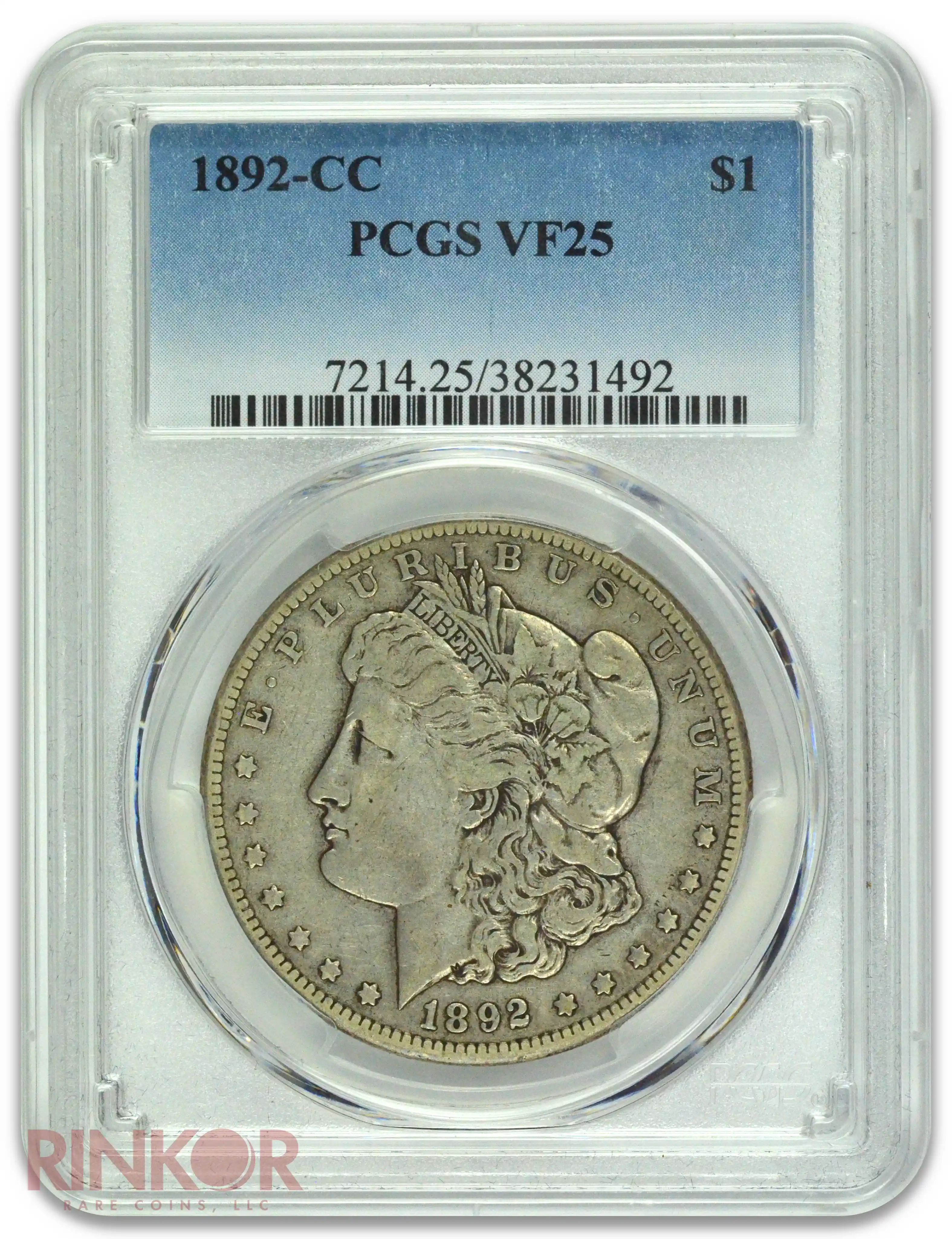 1892-CC $1 Morgan Dollar PCGS VF-25