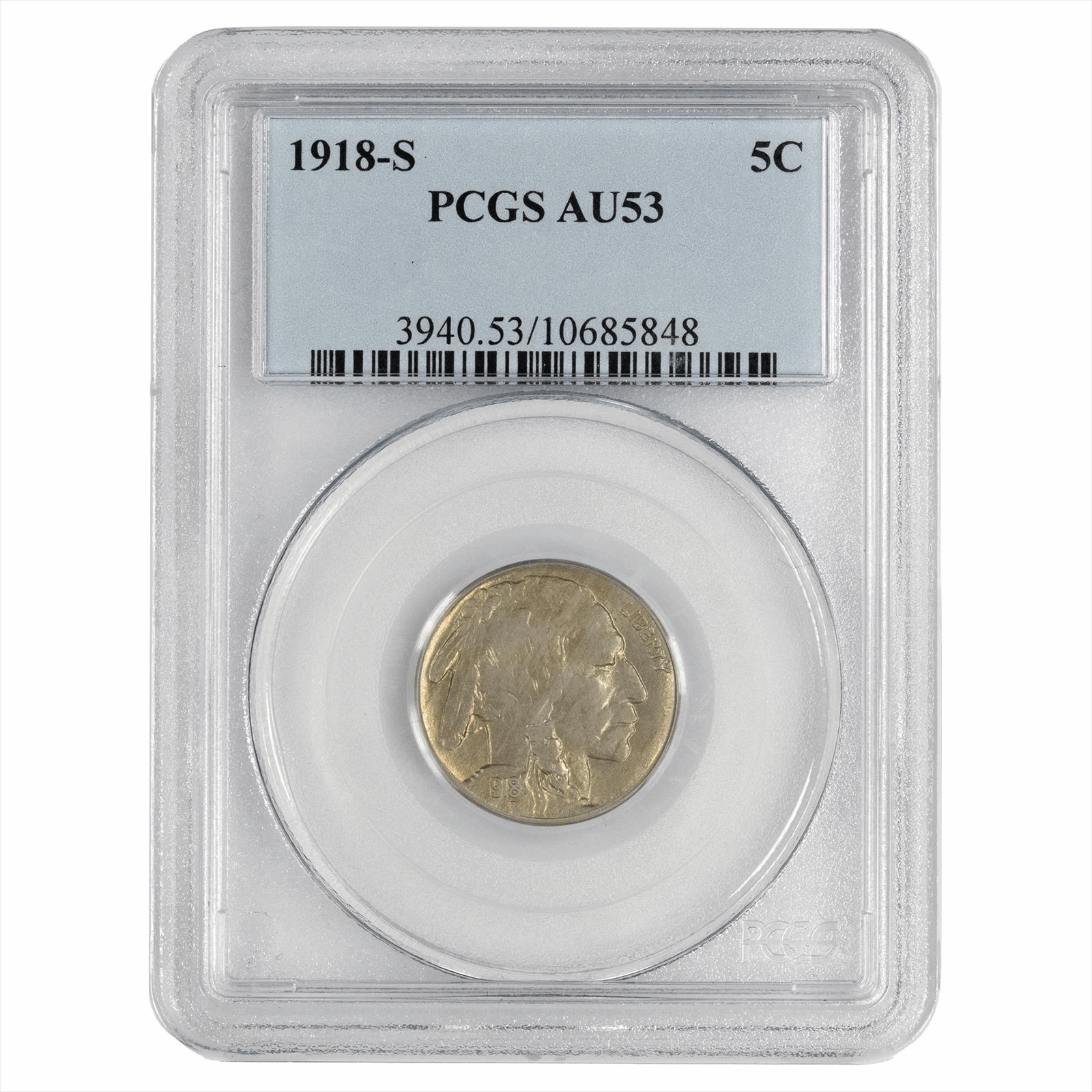 1918-S Buffalo Nickel PCGS AU 53 