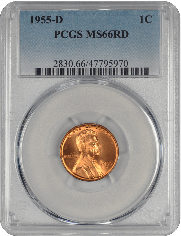 1955-D Lincoln PCGS RD 66