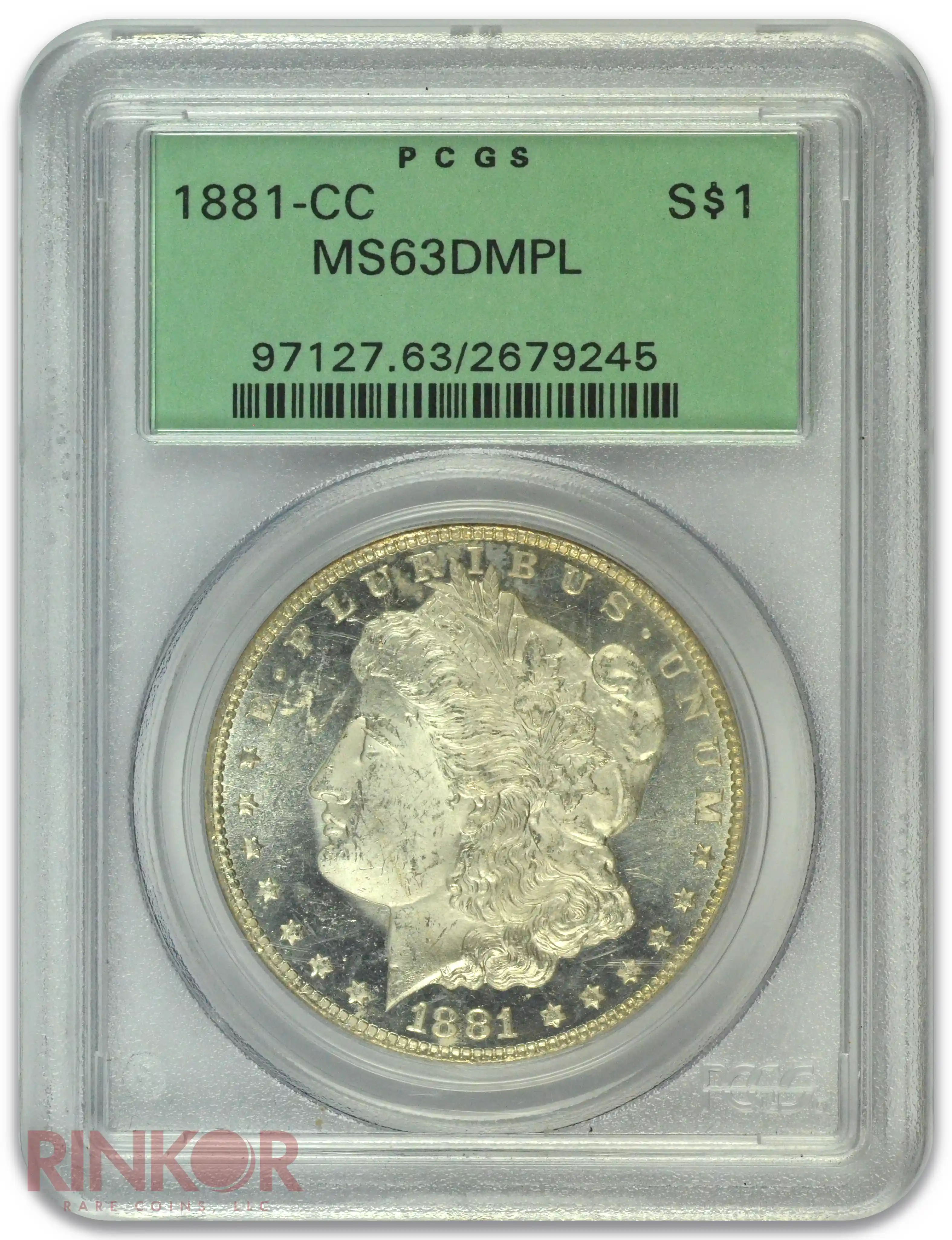 1881-CC $1 Morgan Dollar PCGS MS 63 DMPL
