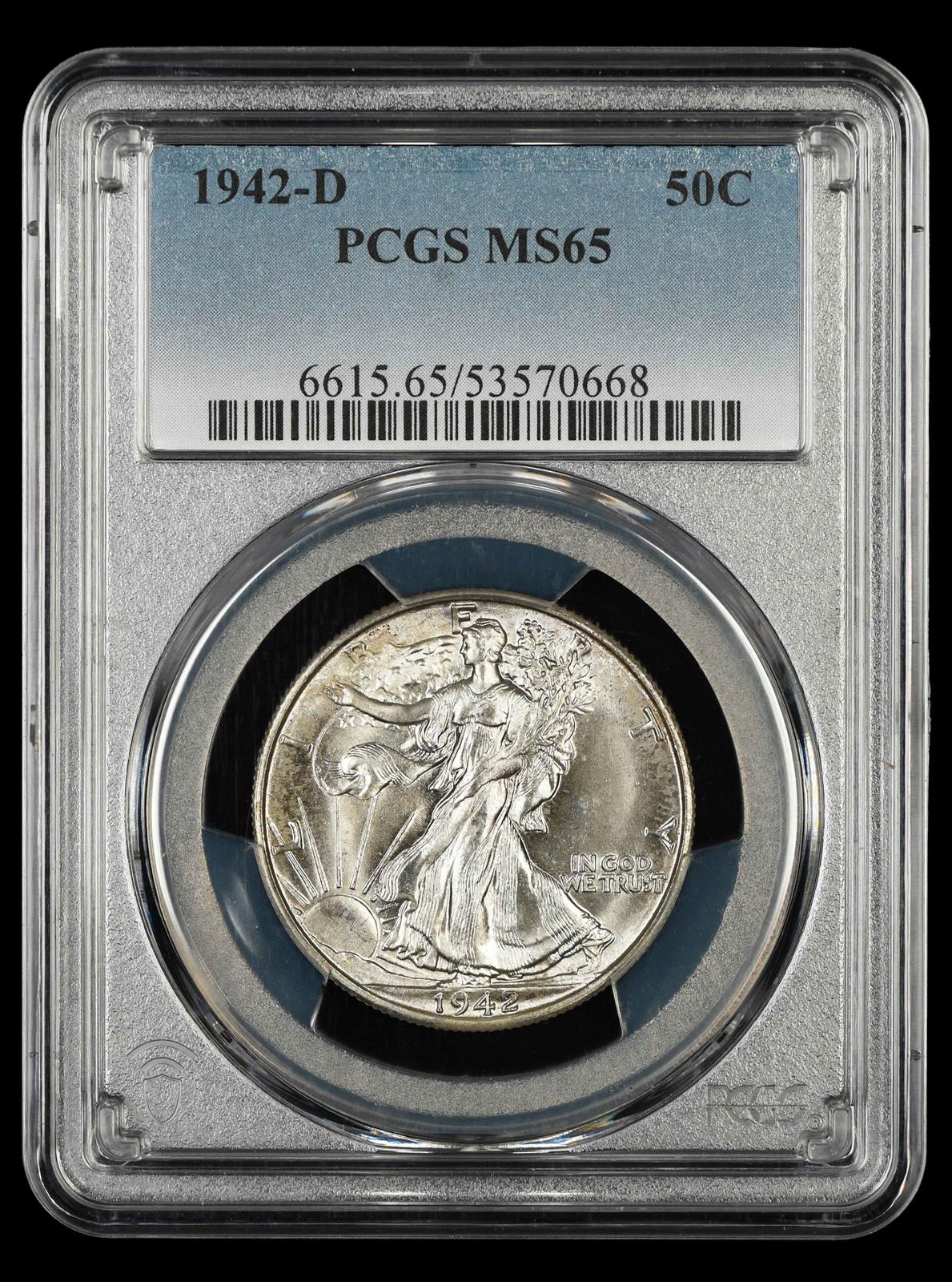 1942-D 50C PCGS MS65