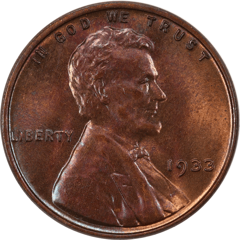 1933 Lincoln Cent 1c, Choice Uncirculated - Nice Original Coin 