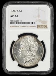 1900 S $1 NGC MS 62