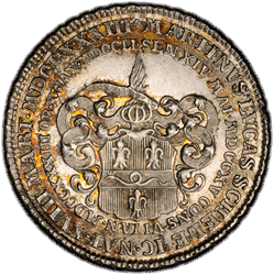 View 1751 Hamburg. Silver Bürgermeisterpfennig Medal, Martin Lucas Schele. PCGS MS62  image 2