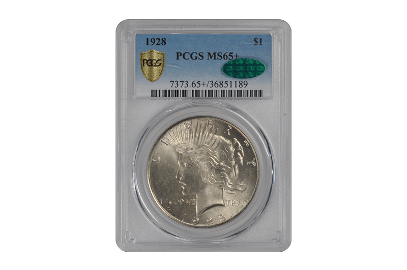 1928 Peace PCGS CAC MS 65 +