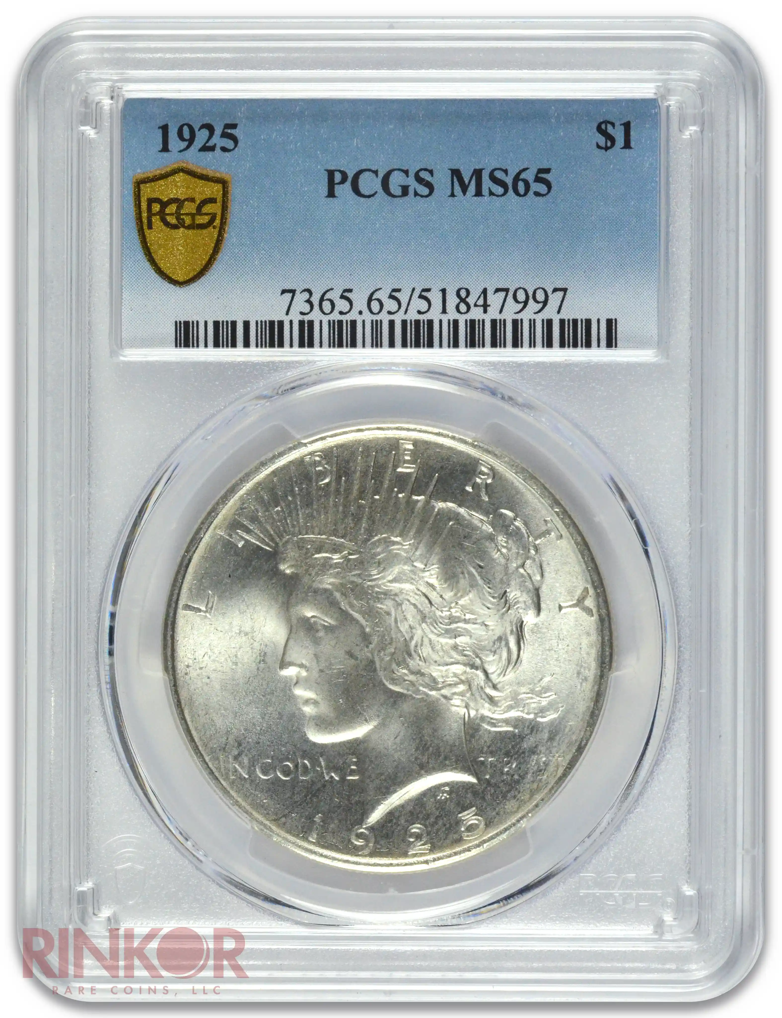 1925 $1 PCGS MS 65