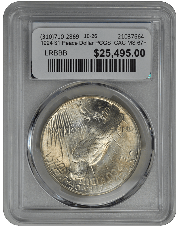 1924 $1 Peace Dollar PCGS CAC