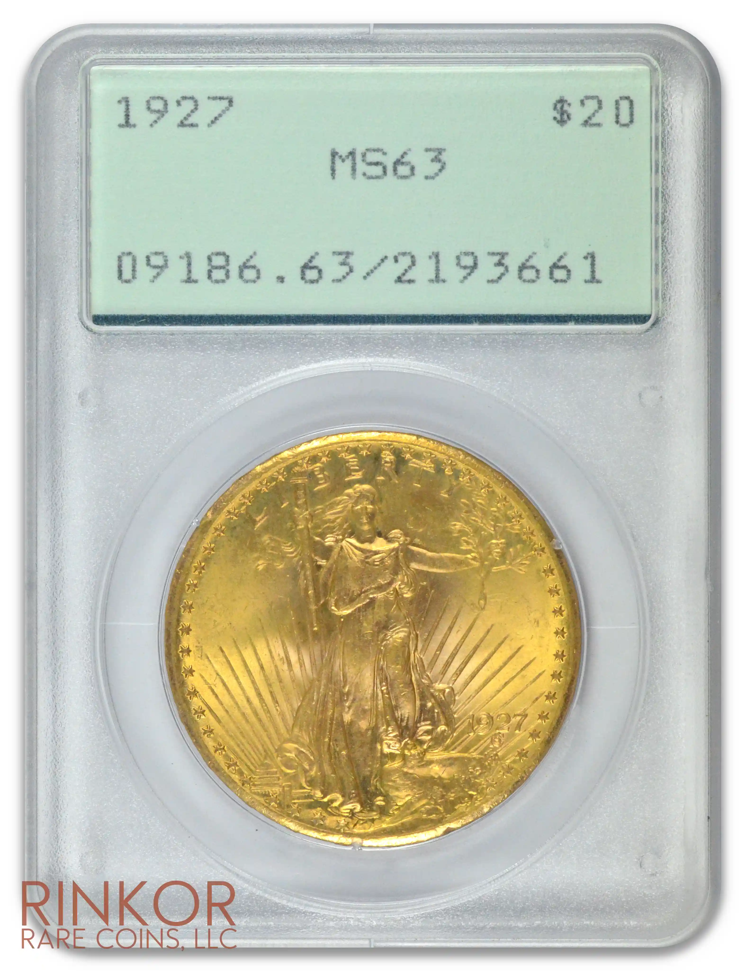 1927 St. Gaudens $20 PCGS MS 63